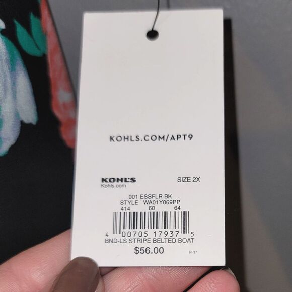 Women's Apt. 9® Floral Belted Boatneck Dress Size 2X - Picture 3 of 8